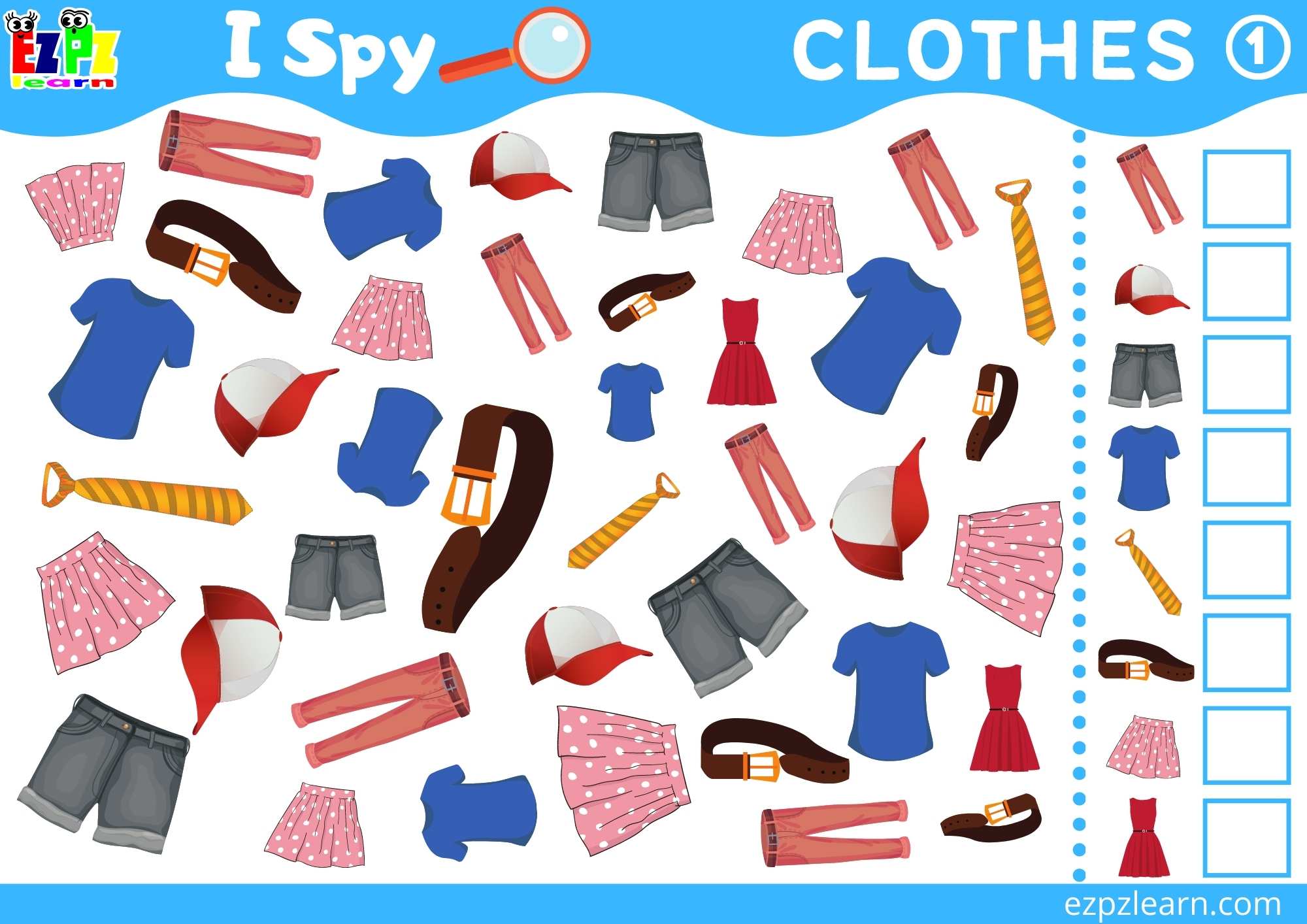 Clothes Topic I Spy Game For Kids Free PDF Download Ezpzlearn